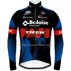 Maglia 2022 Baloise-Trek Lions Black Manica Lunga Rosso Blu